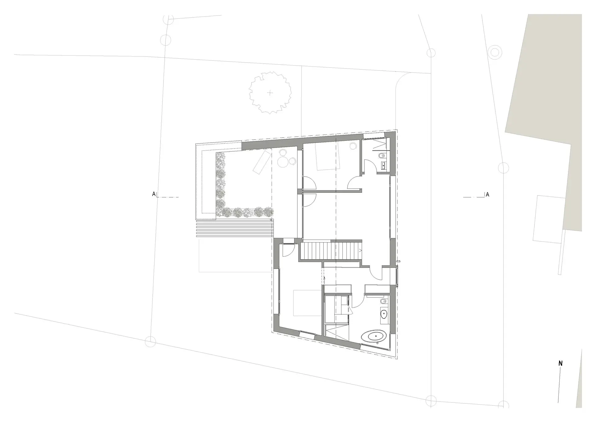 23_Neubau_Einfamilienhaus Teilerrüfeweg Rofels Maienfeld_Grundriss Obergeschoss